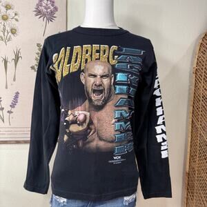 Vintage 90s WCW Wrestling Goldberg Jackhammer Distressed Long Sleeve T-Shirt XS